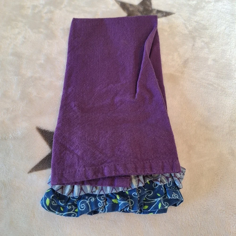 Vintage Split‎ P 100% Cotton Kitchen Tea Towel Embroidered Ruffles Novelty Funny